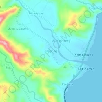 Mapa topográfico Talayong, altitude, relevo