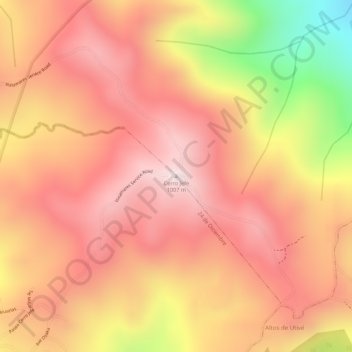 Mapa topográfico Cerro Jefe, altitude, relevo