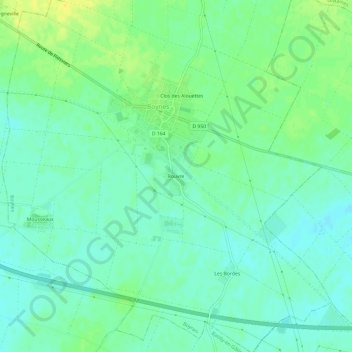 Mapa topográfico Rouvre, altitude, relevo