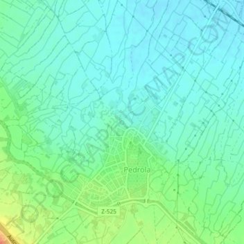 Mapa topográfico Fontana, altitude, relevo