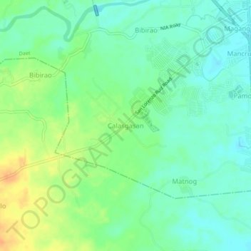 Mapa topográfico Calasgasan, altitude, relevo