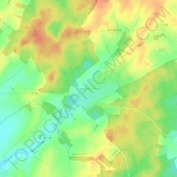 Mapa topográfico Broye-les-Loups, altitude, relevo