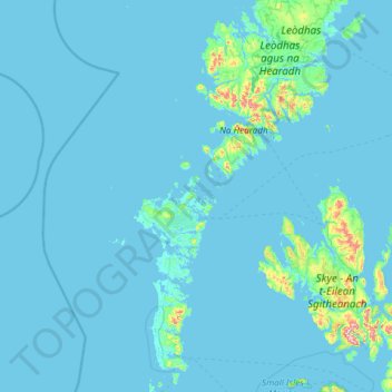 Mapa topográfico Western Isles, altitude, relevo