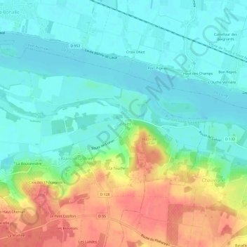 Mapa topográfico Gohier, altitude, relevo