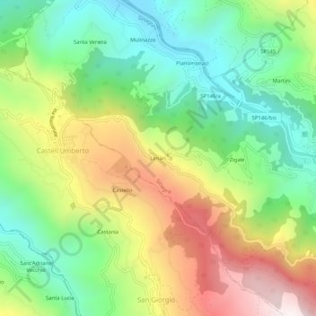 Mapa topográfico Limari, altitude, relevo