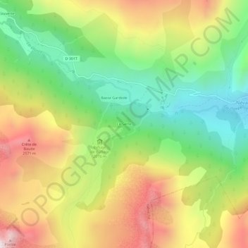 Mapa topográfico Le Serre, altitude, relevo