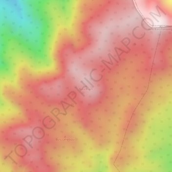 Mapa topográfico Bulu Bualo, altitude, relevo
