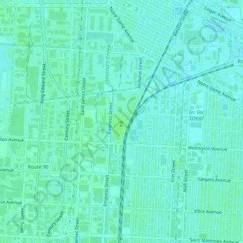 Mapa topográfico Garbage Hill, altitude, relevo