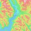 Mapa topográfico Squamish, altitude, relevo