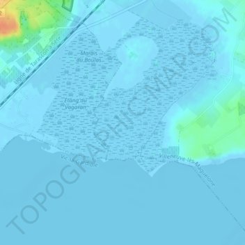 Mapa topográfico Les Salins, altitude, relevo