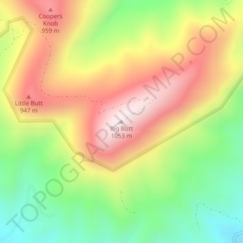 Mapa topográfico Big Butt, altitude, relevo