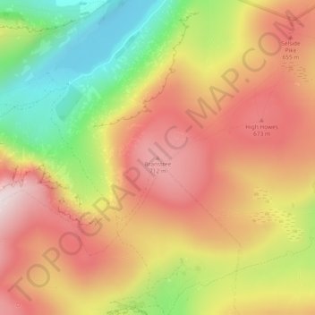Mapa topográfico Branstree, altitude, relevo