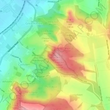 Mapa topográfico Pulpit Hill, altitude, relevo