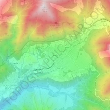 Mapa topográfico Bratto, altitude, relevo