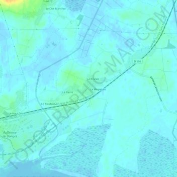 Mapa topográfico La Roulais, altitude, relevo