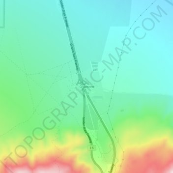 Mapa topográfico Grapevine, altitude, relevo