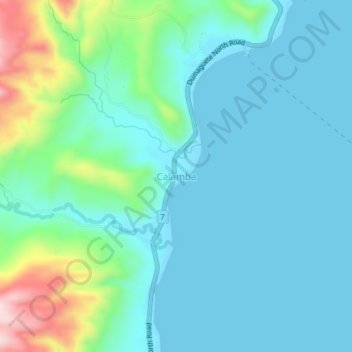 Mapa topográfico Calamba, altitude, relevo