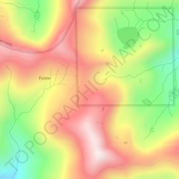 Mapa topográfico Klamath Mountains, altitude, relevo