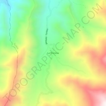 Mapa topográfico La Primicia, altitude, relevo