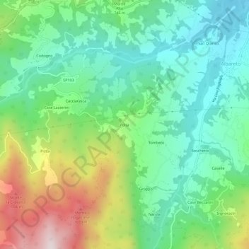Mapa topográfico Folta, altitude, relevo