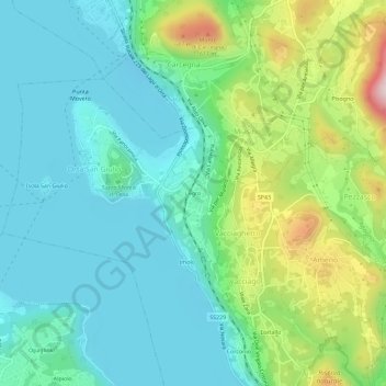 Mapa topográfico Legro, altitude, relevo