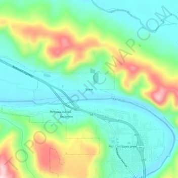 Mapa topográfico Stone, altitude, relevo