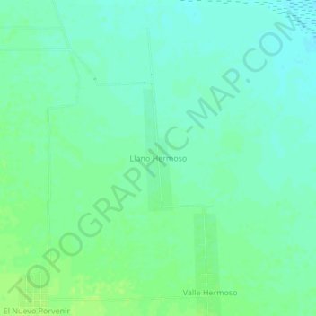 Mapa topográfico Llano Hermoso, altitude, relevo