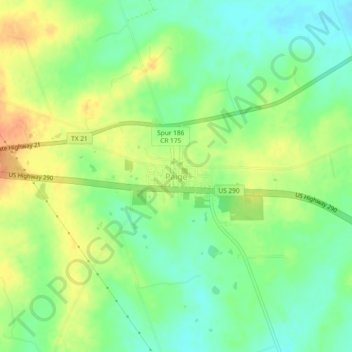 Mapa topográfico Paige, altitude, relevo