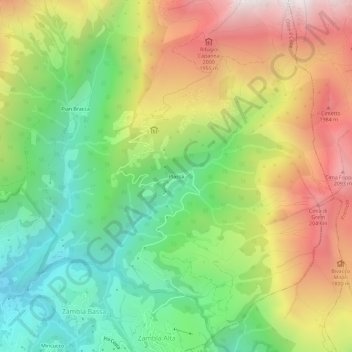 Mapa topográfico Plassa, altitude, relevo