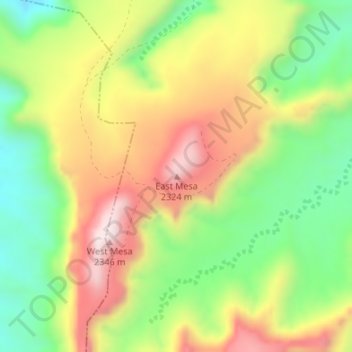 Mapa topográfico East Mesa, altitude, relevo