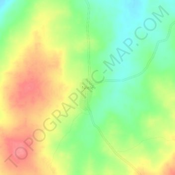Mapa topográfico Ntele, altitude, relevo