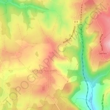Mapa topográfico Logne, altitude, relevo