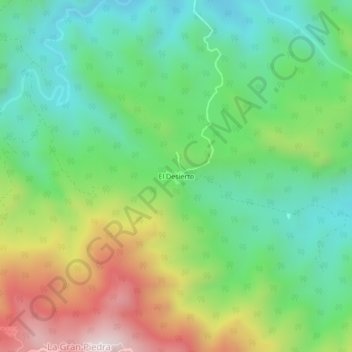 Mapa topográfico El Desierto, altitude, relevo
