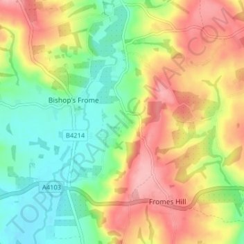 Mapa topográfico Halmond's Frome, altitude, relevo