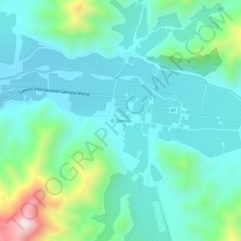 Mapa topográfico El Tambo, altitude, relevo