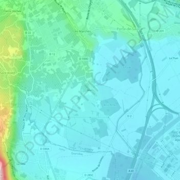 Mapa topográfico Murs, altitude, relevo