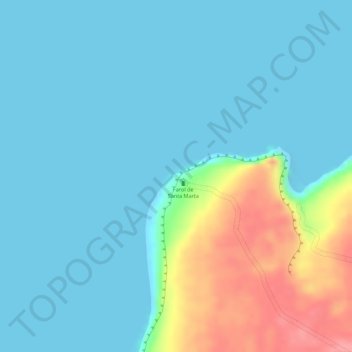 Mapa topográfico Cabo de Santa Marta, altitude, relevo