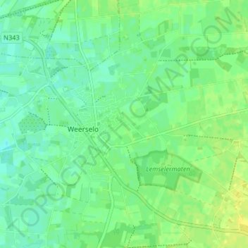 Mapa topográfico Nijstad, altitude, relevo