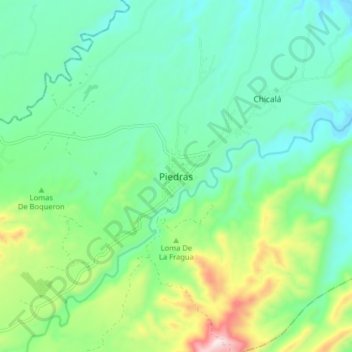 Mapa topográfico Piedras, altitude, relevo