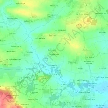 Mapa topográfico Saint-Jacques, altitude, relevo