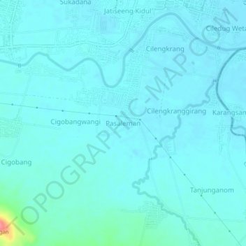 Mapa topográfico Pasaleman, altitude, relevo