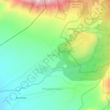 Mapa topográfico Santa Lucia, altitude, relevo