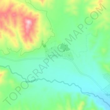 Mapa topográfico Santa Cruz, altitude, relevo