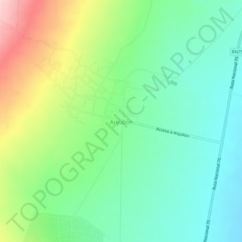 Mapa topográfico Anjullón, altitude, relevo