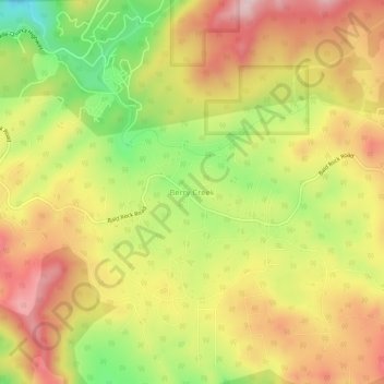 Mapa topográfico Berry Creek, altitude, relevo