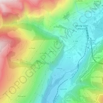 Mapa topográfico Vulmix, altitude, relevo