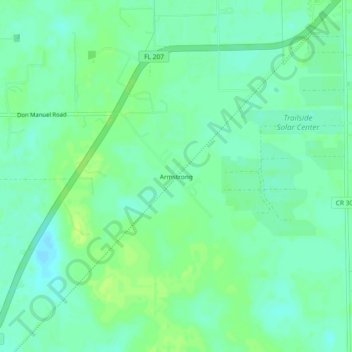 Mapa topográfico Armstrong, altitude, relevo