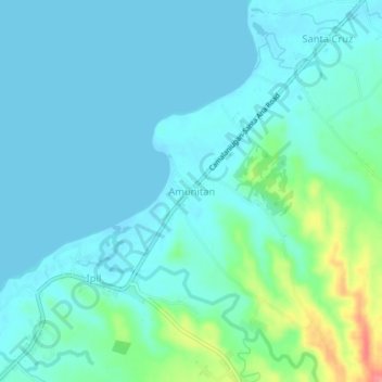 Mapa topográfico Amunitan, altitude, relevo