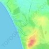 Mapa topográfico Novo Sancti Petri, altitude, relevo