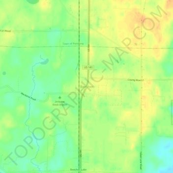 Mapa topográfico Beecher, altitude, relevo